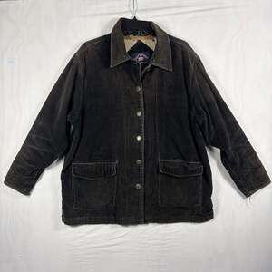 Vintage Faded Authentic Outerwear Black Corduroy Jacket Women's Medium
